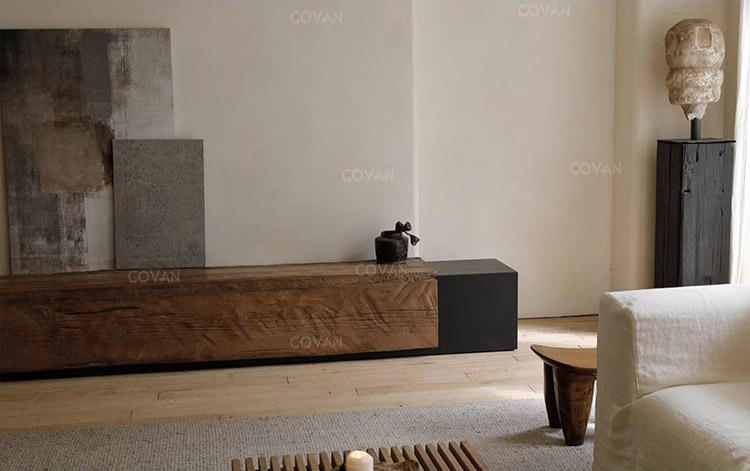 Wooden Furniture-TV Cabinet-Long Wooden Stake TV Stand