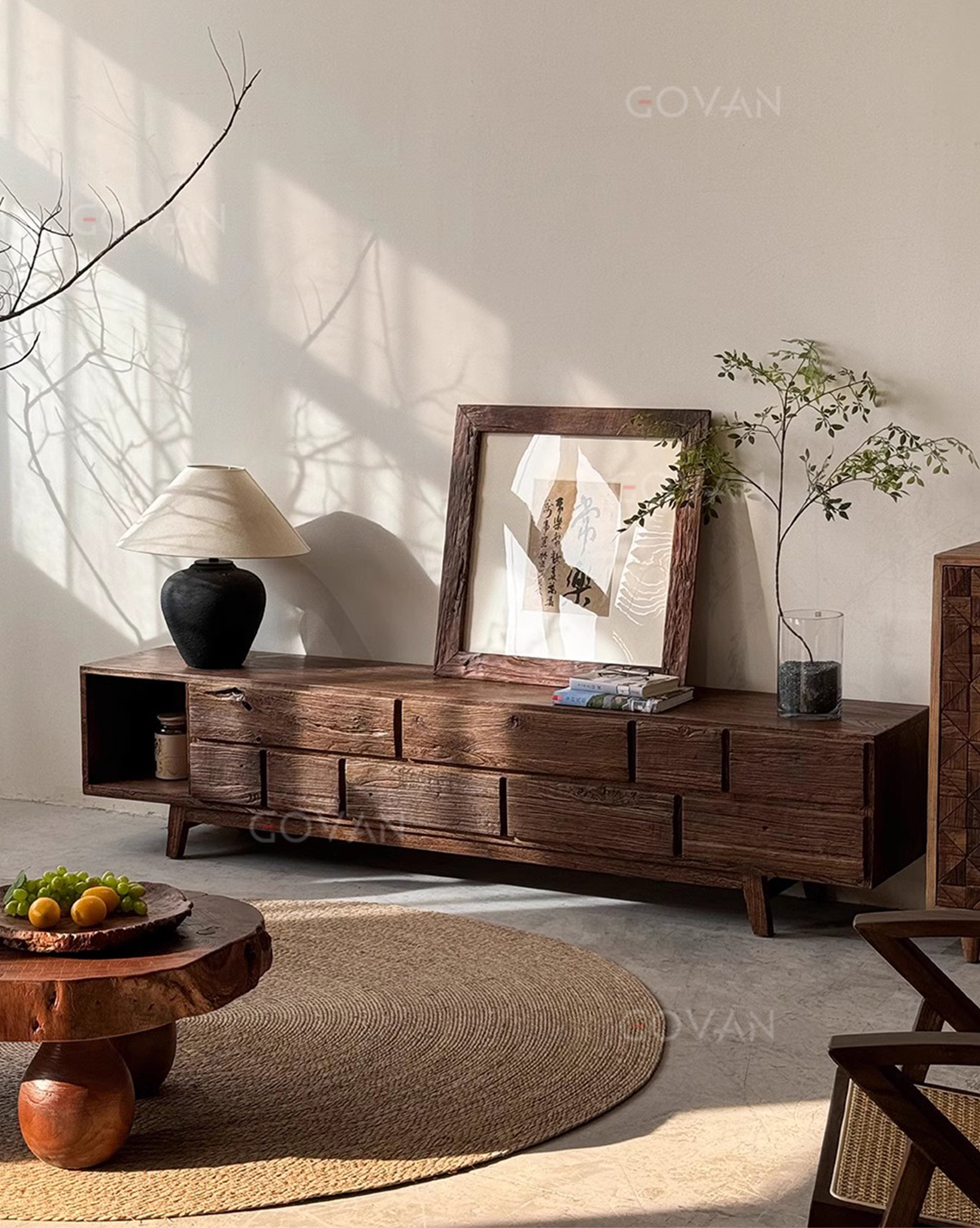 Wooden Furniture-TV Cabinet-Old elm TV cabinet