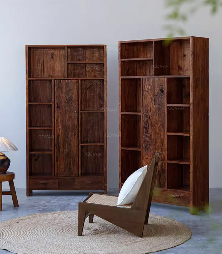 Wooden Furniture-Bookcase-Surprise Quiet Wind Ancient Solid Wood Shelving