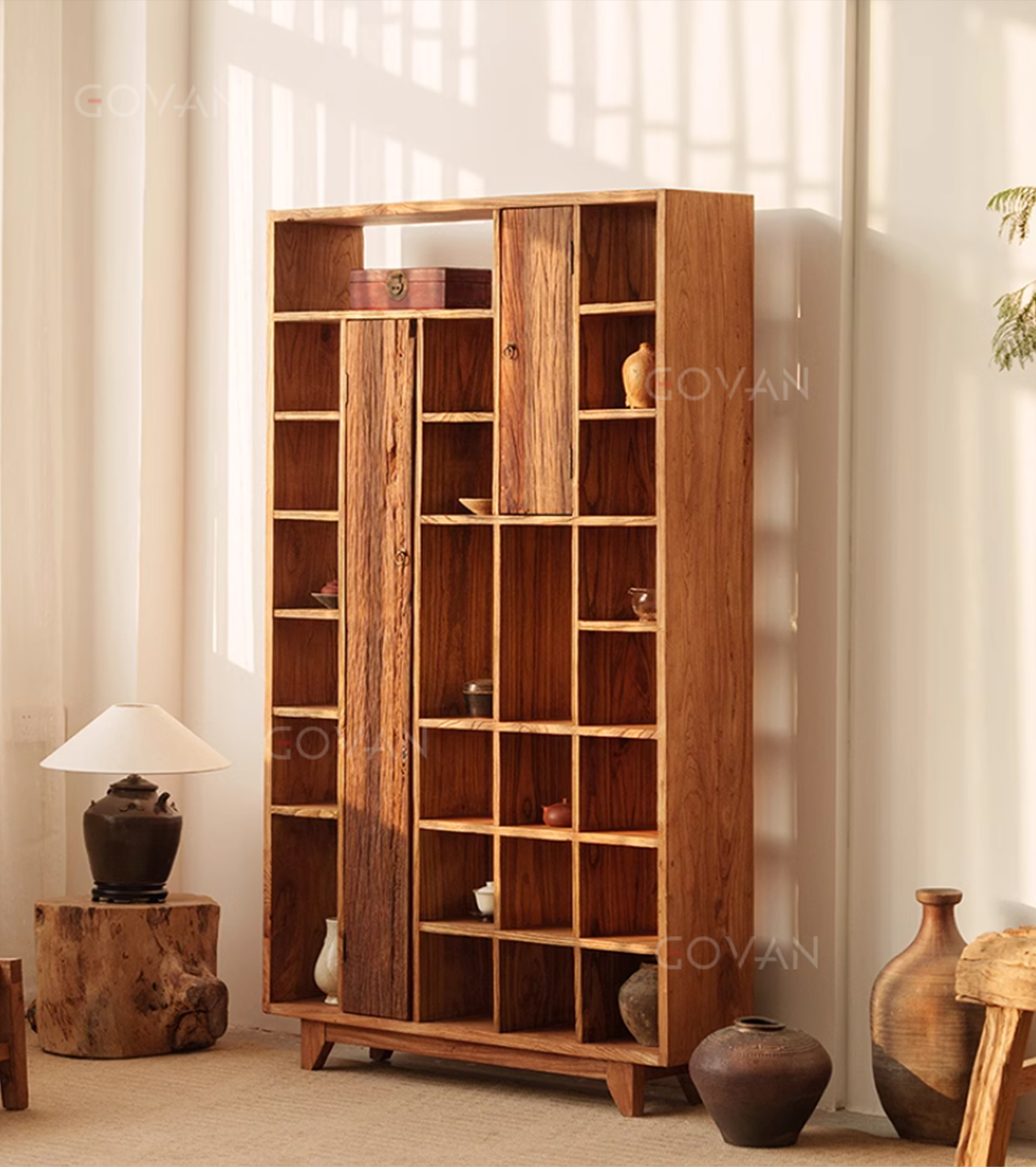 Wooden Furniture-Bookcase-Surprise Silent Wind Antique Frame