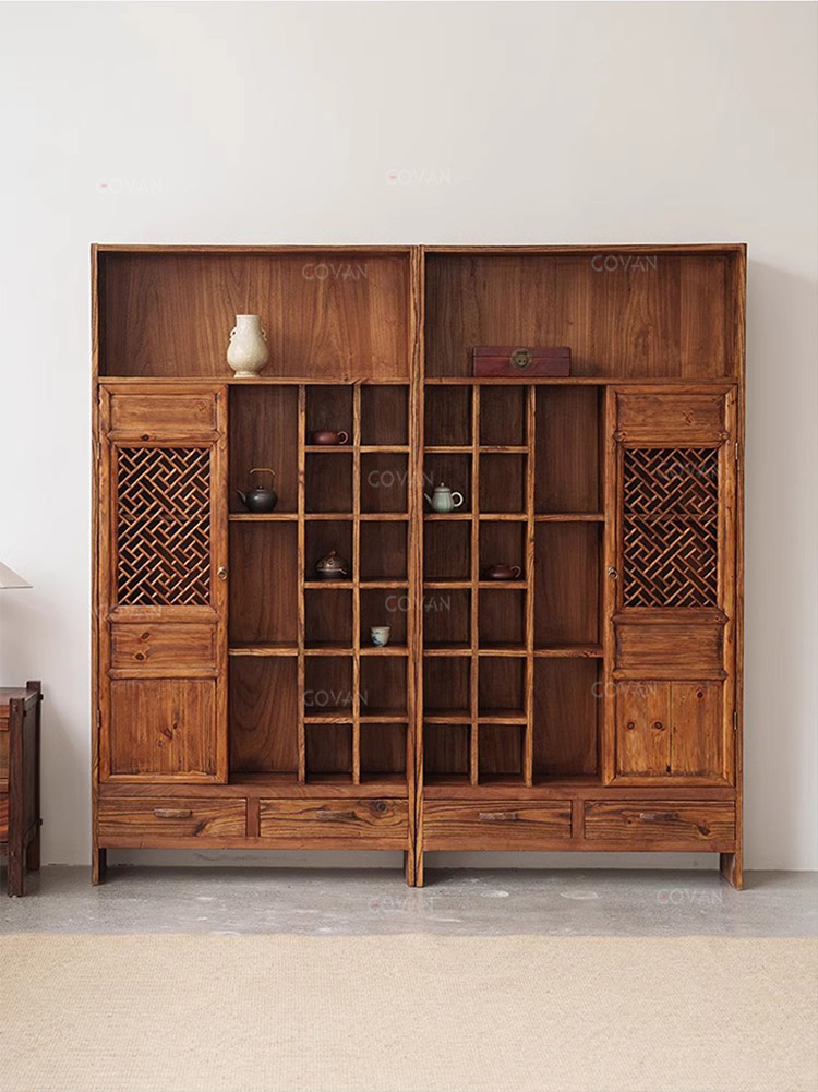 Wooden Furniture-Bookcase-Surprise Silent Wind Solid Wood Antique Frame