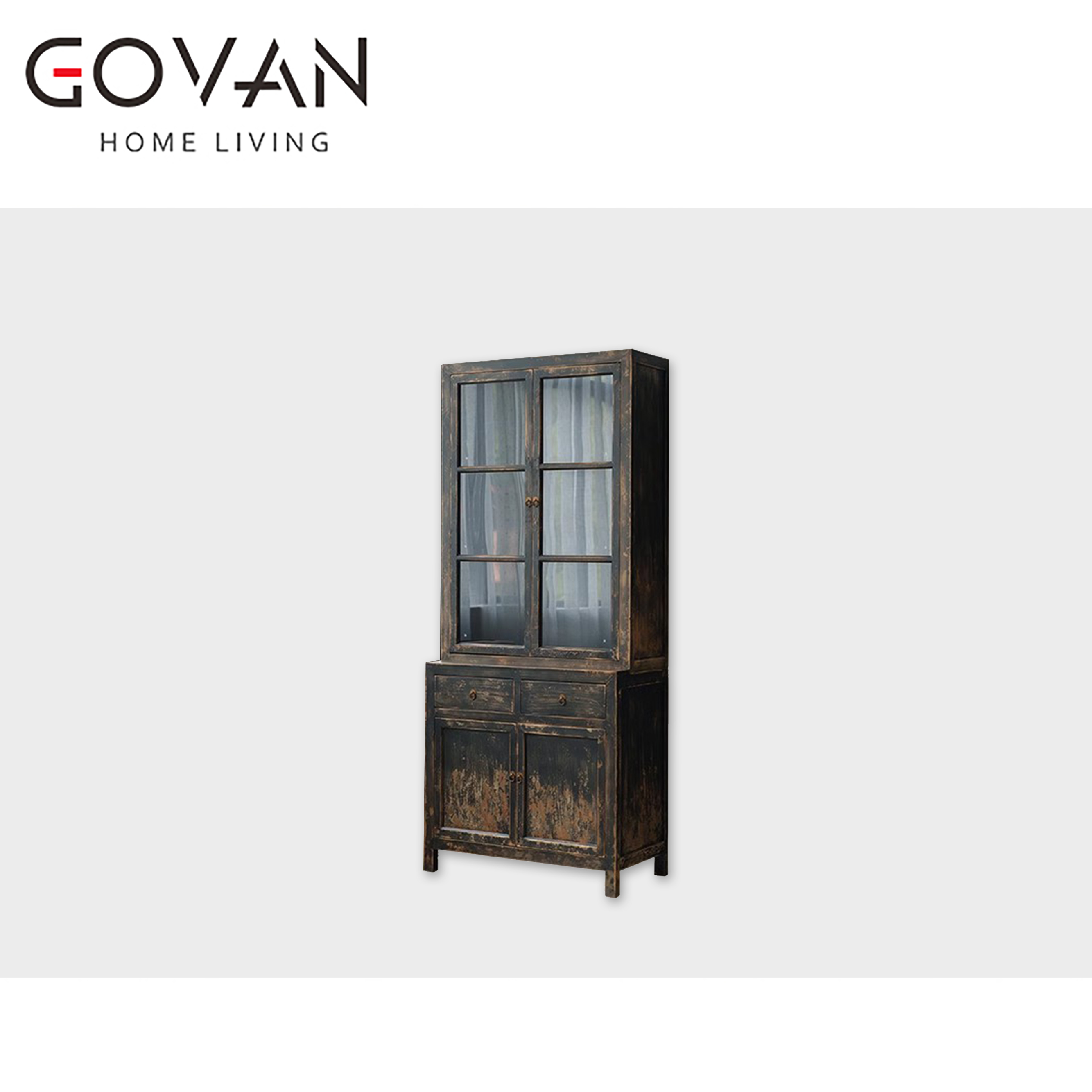 Wooden Furniture-Bookcase-Solid Wood Glass Bookcase