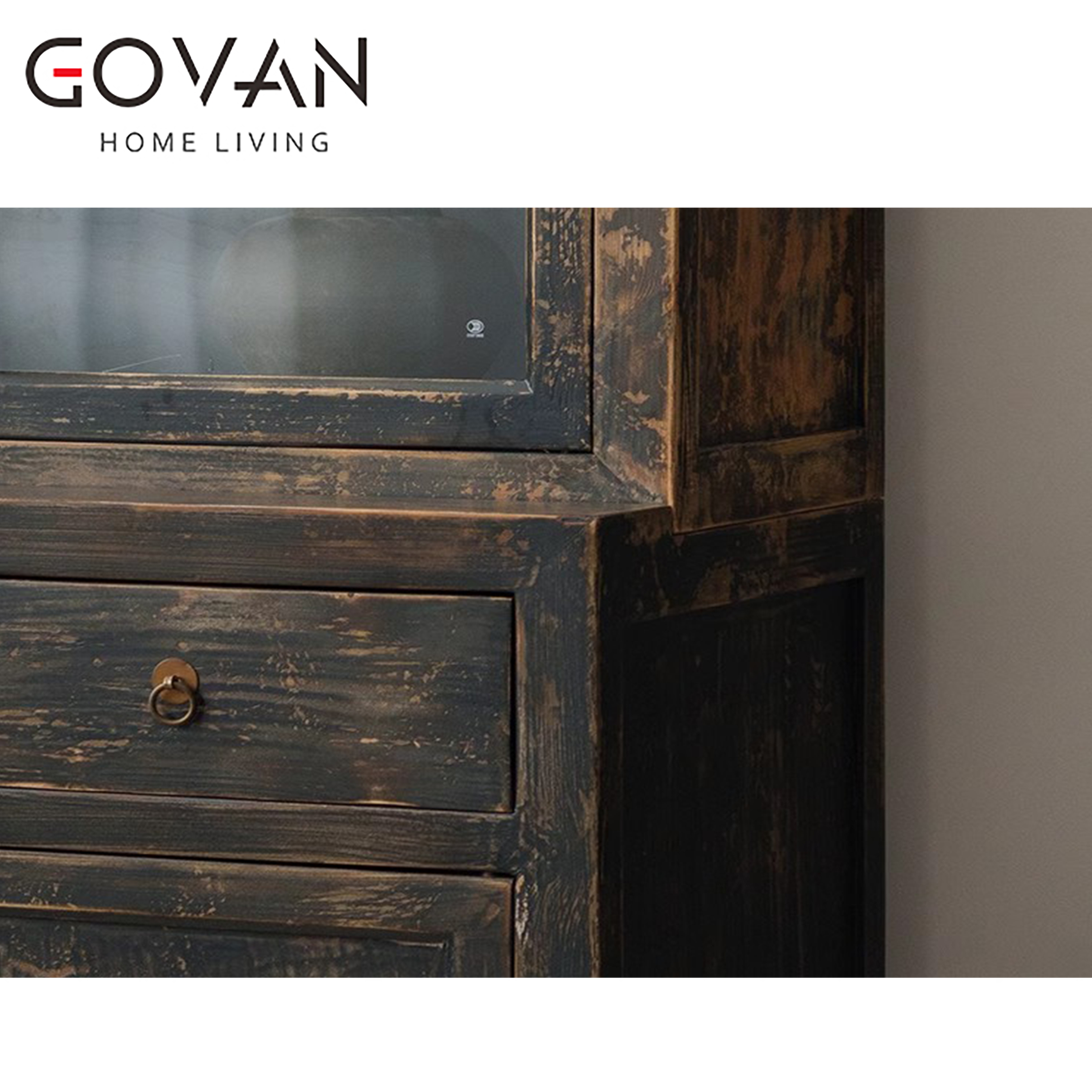 Wooden Furniture-Bookcase-Solid Wood Glass Bookcase