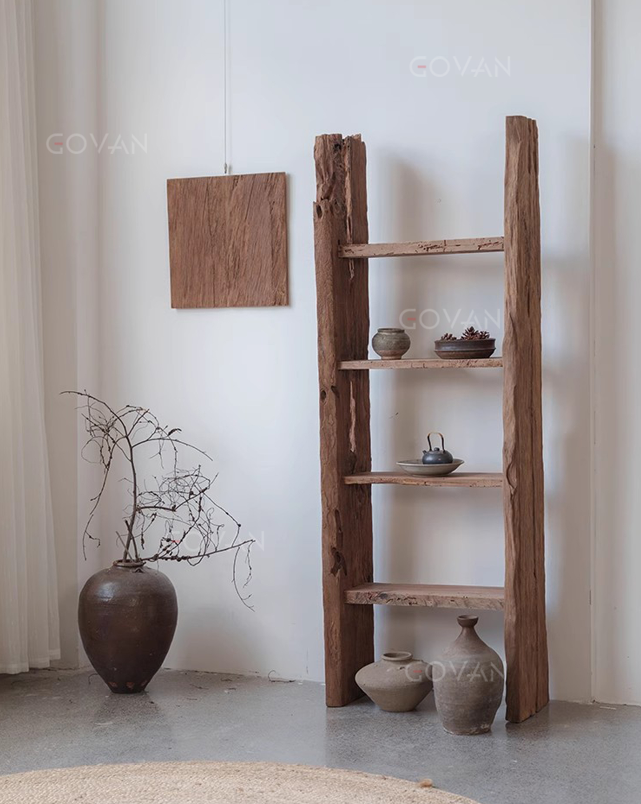Wooden Furniture-Bookcase-Zama Wind Trapezoidal Shelf