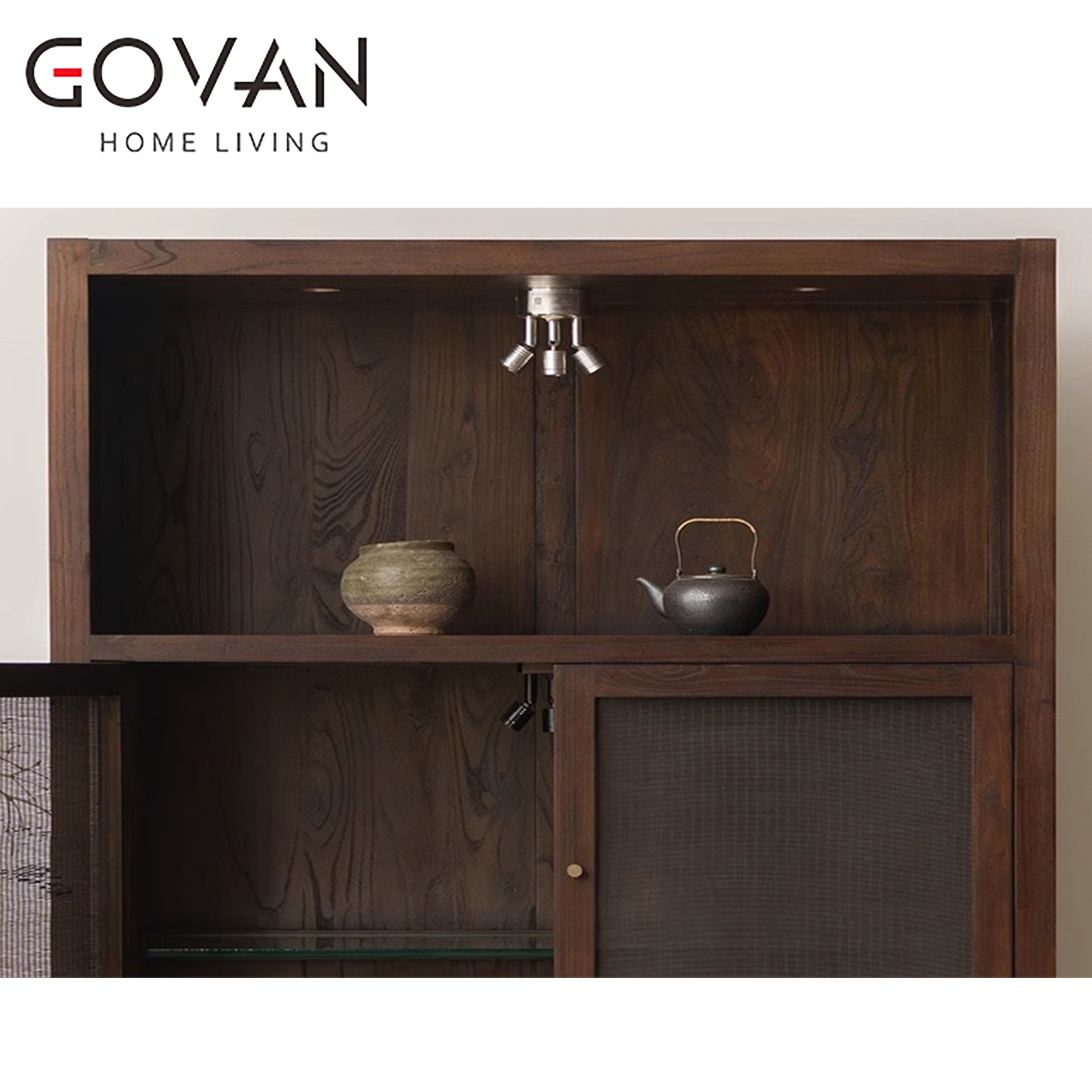 Wooden Furniture-Bookcase-Japanese Old Elm Antique Frame