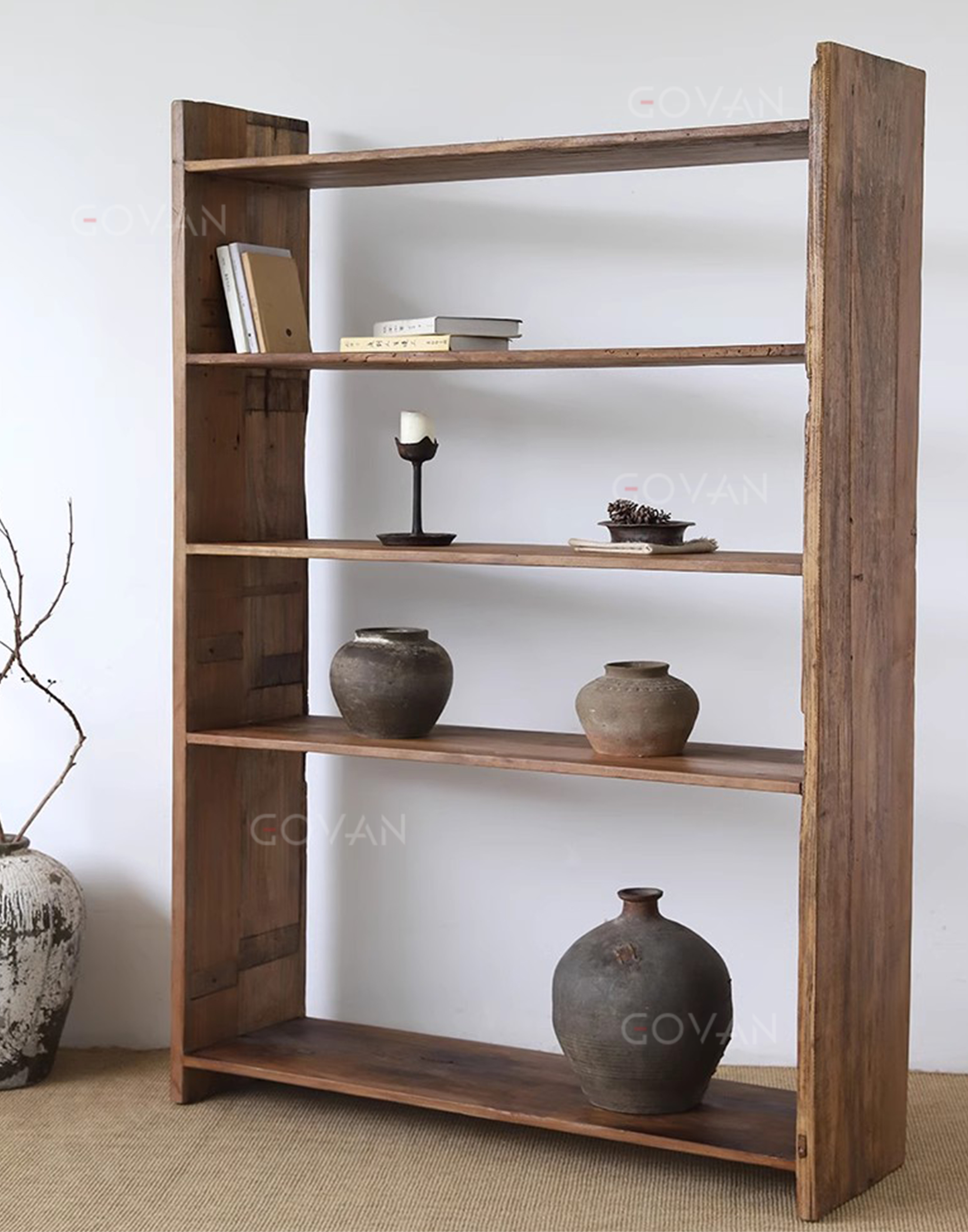 Wooden Furniture-Bookcase-Surprise Dead Wind Old Elm Bookshelf