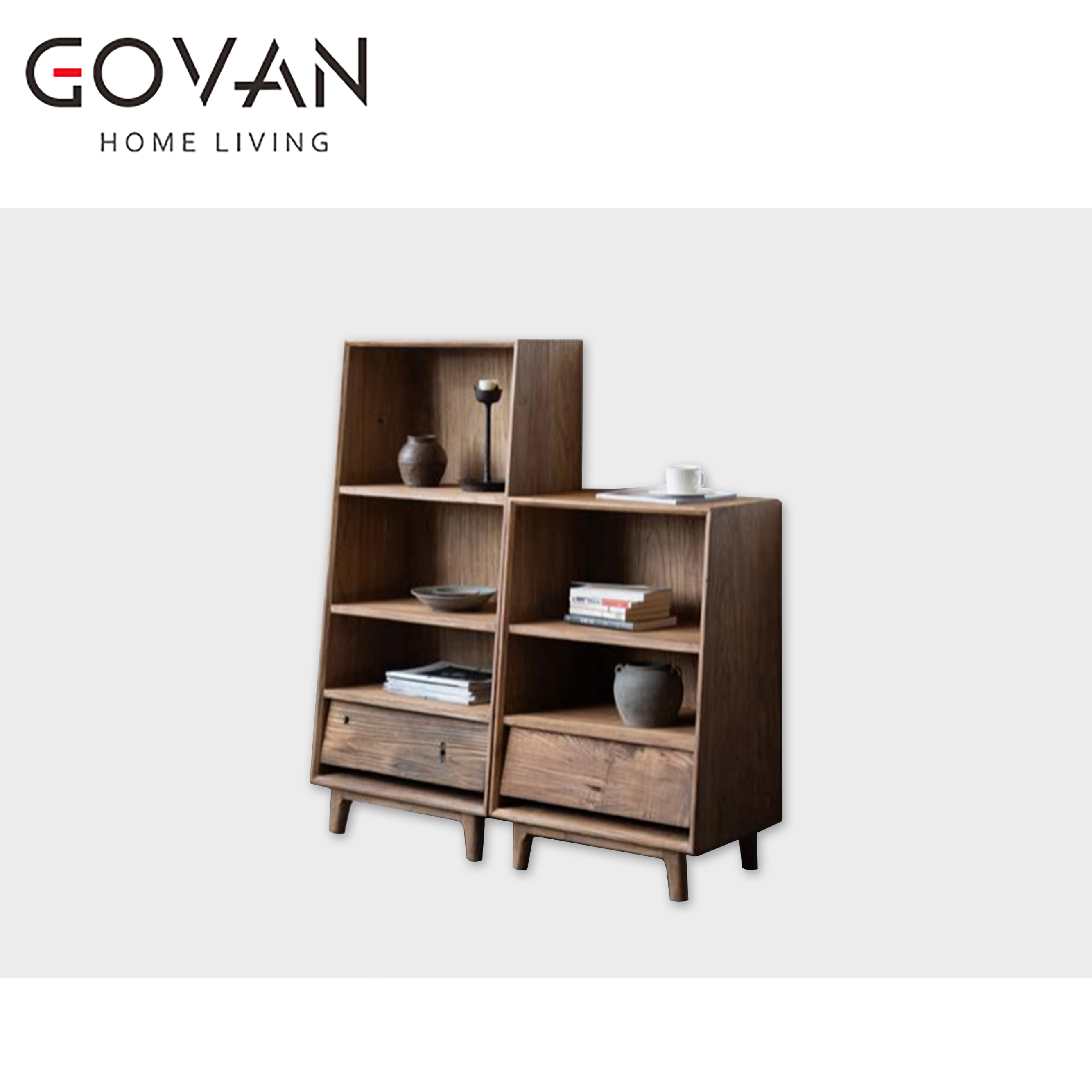 Wooden Furniture-Bookcase-Old Wooden Floor Shelving