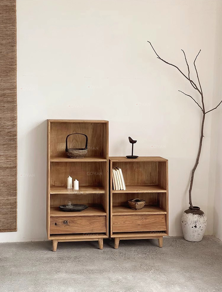 Wooden Furniture-Bookcase-Old Wooden Floor Shelving