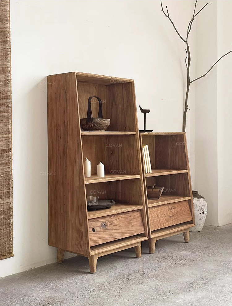 Wooden Furniture-Bookcase-Old Wooden Floor Shelving