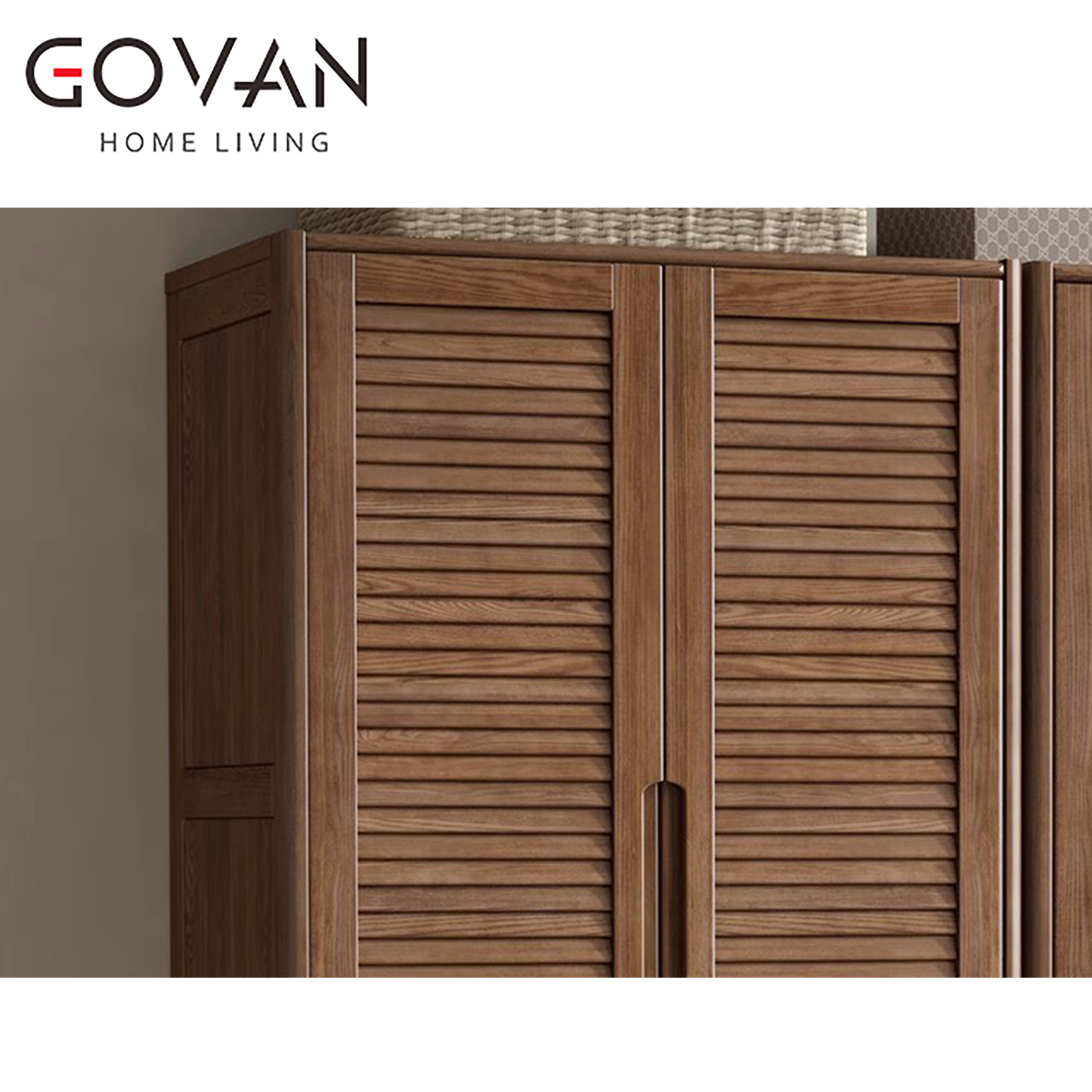 Wooden Furniture-Wardrobe-Nordic Solid Wood Wardrobe
