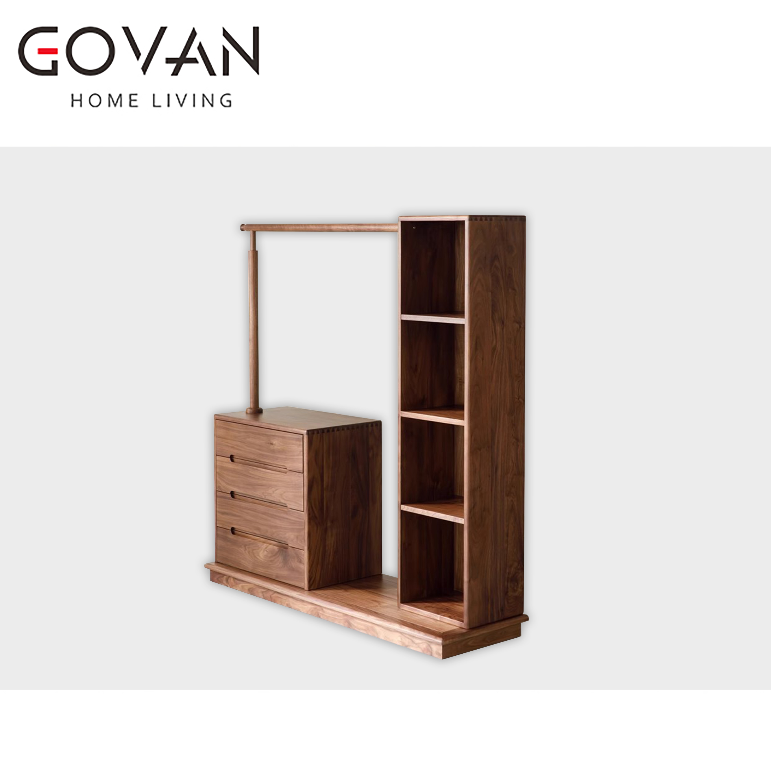 Wooden Furniture-Wardrobe-Nordic Solid Wood Closet Coat And Hat Rack