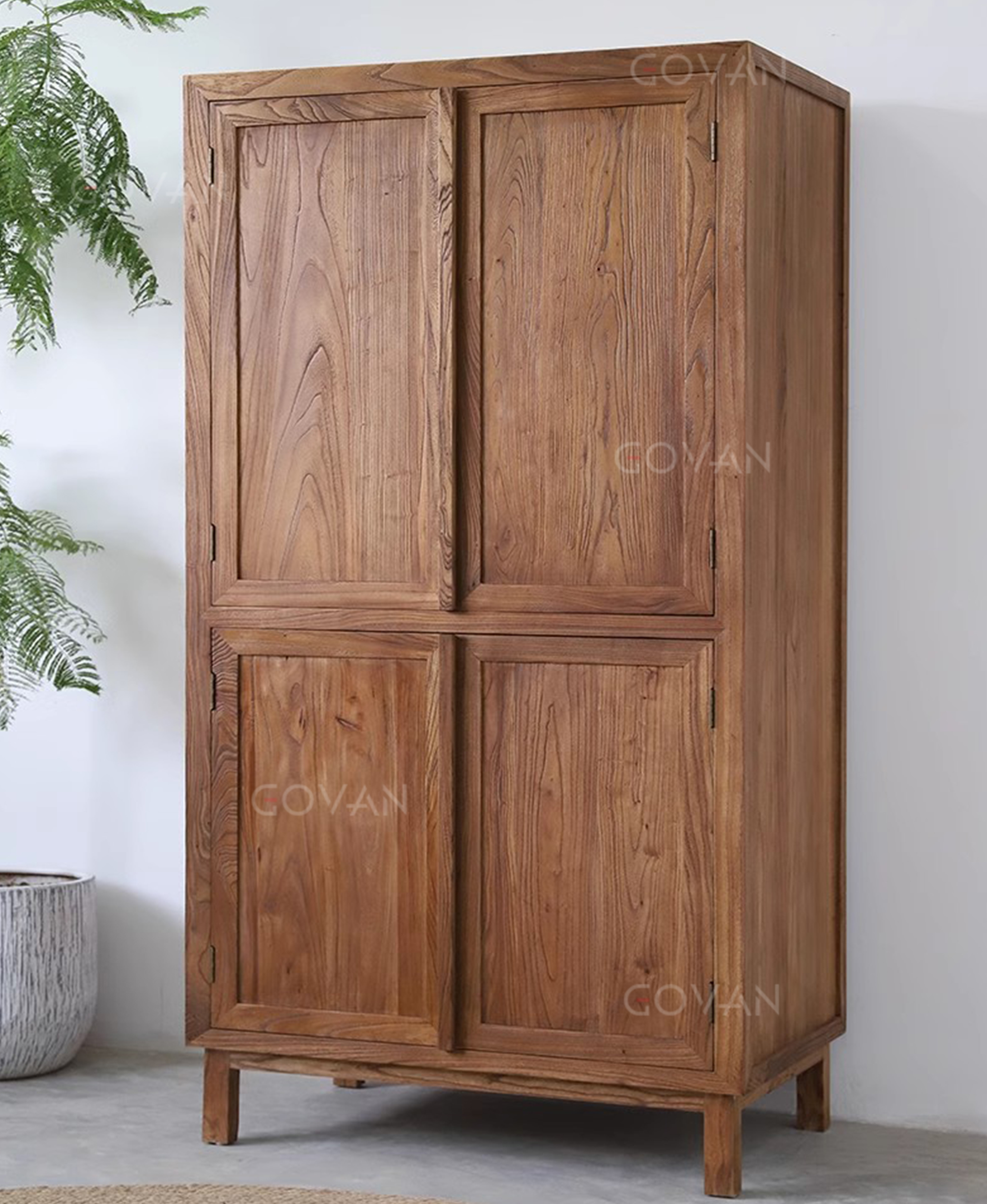 Wooden Furniture-Wardrobe-Surprise Lonely Wind Old Elm Wardrobe