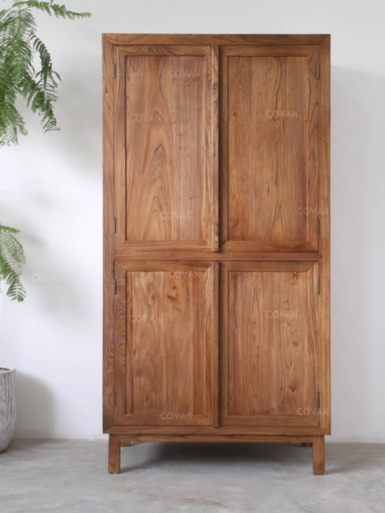 Wooden Furniture-Wardrobe-Surprise Lonely Wind Old Elm Wardrobe