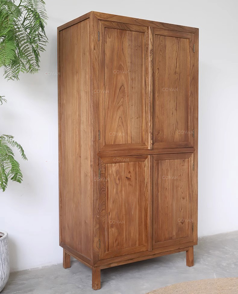 Wooden Furniture-Wardrobe-Surprise Lonely Wind Old Elm Wardrobe