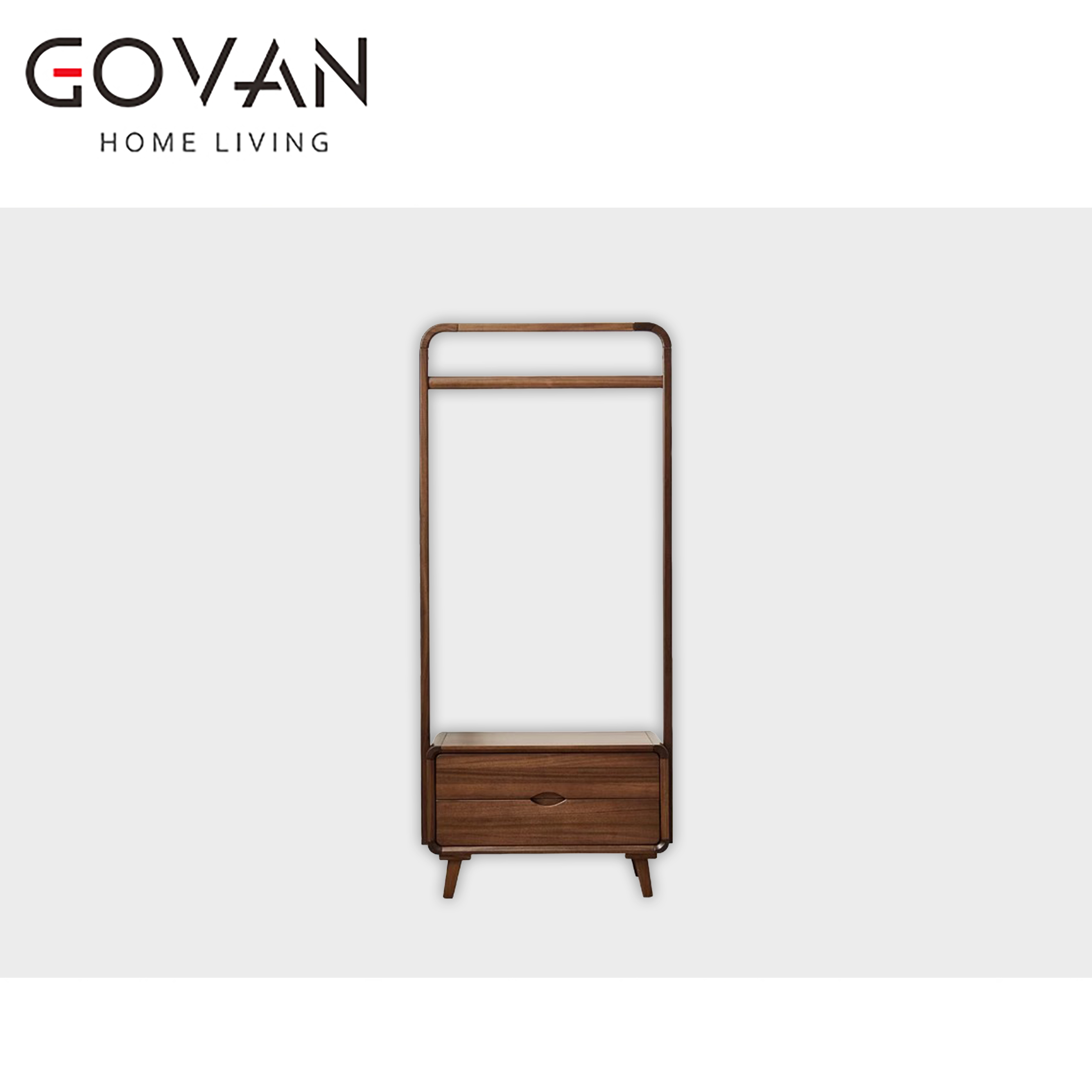 Wooden Furniture-Wardrobe-Nordic Black Walnut Coat Rack