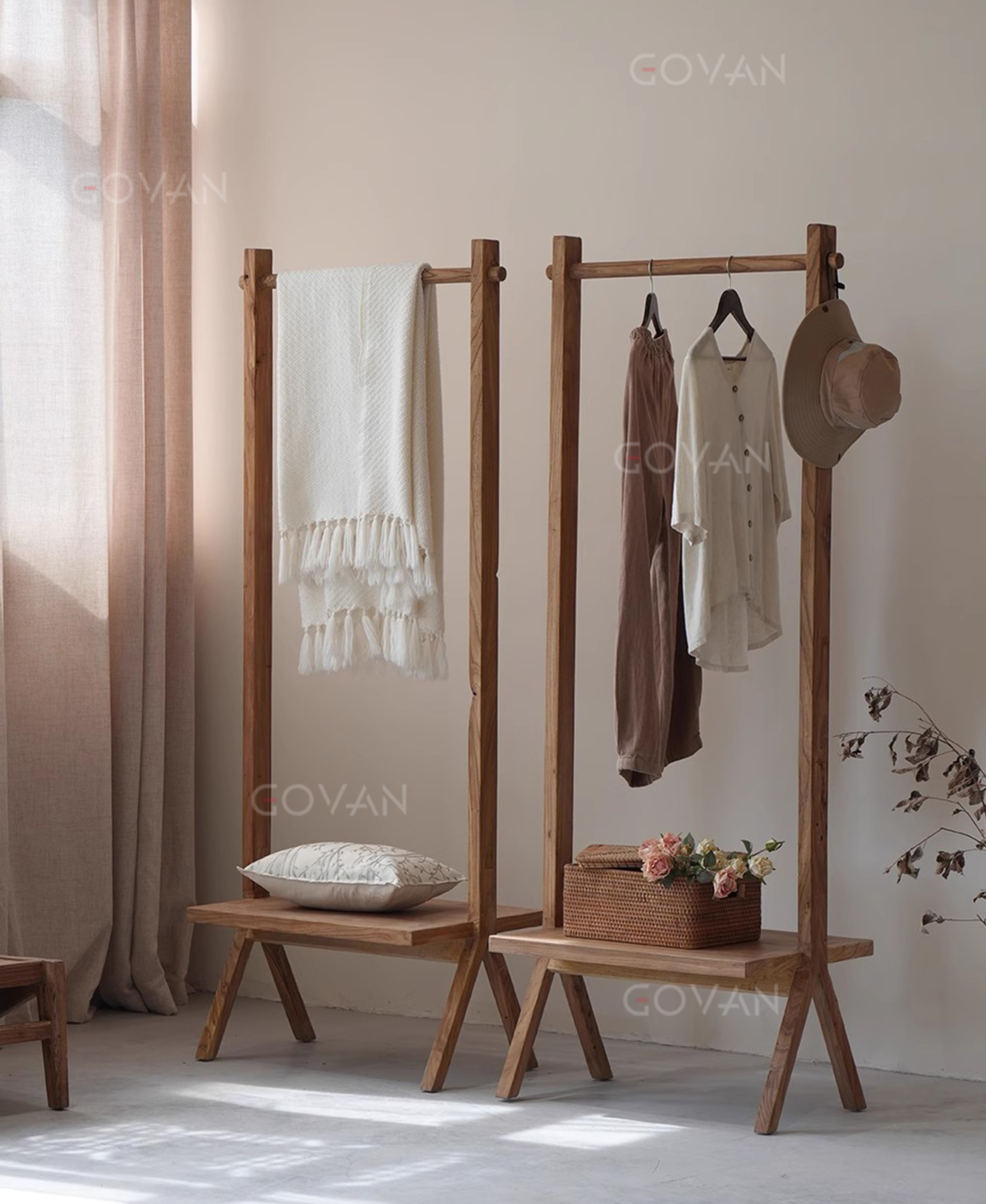 Wooden Furniture-Wardrobe-Nordic Simple Black Walnut Wardrobe 1