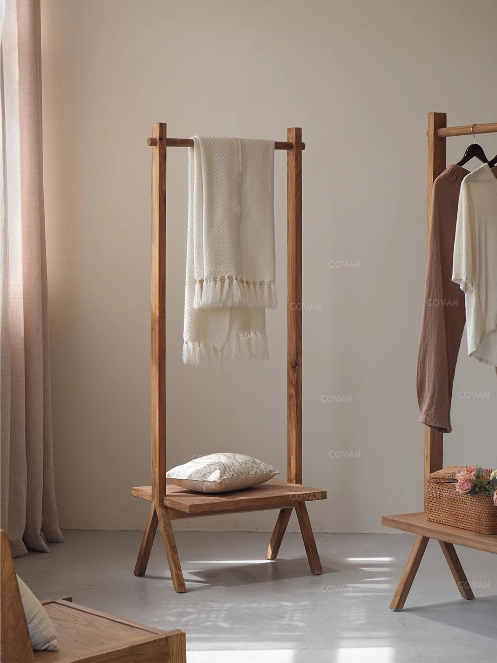 Wooden Furniture-Wardrobe-Nordic Simple Black Walnut Wardrobe 1
