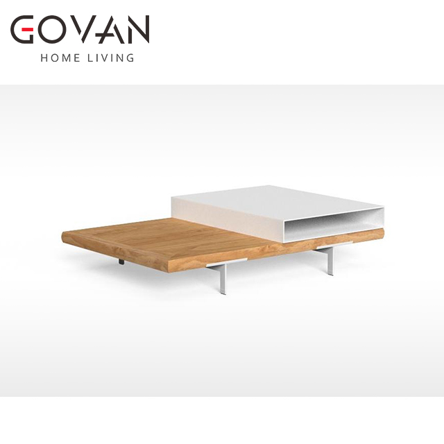 Allure Collection-Table-Outdoor Coffee Table with shelf