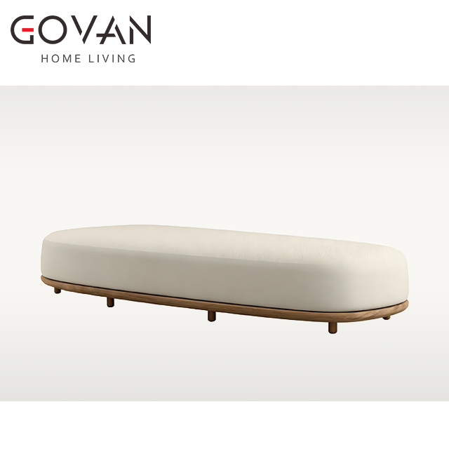 Elio Collection-Pouf-Outdoor Three Seater Teak Pouf