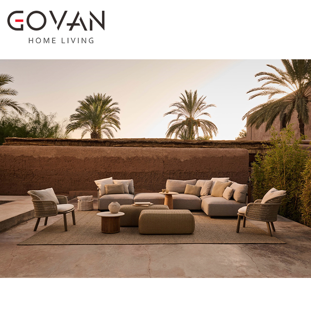 Mai Collection-Pouf-Outdoor Rectangular Fabric Pouf