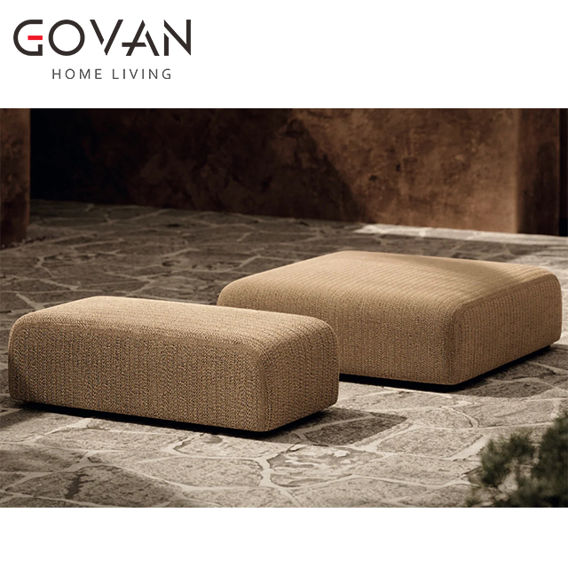 Mai Collection-Pouf-Outdoor Rectangular Fabric Pouf