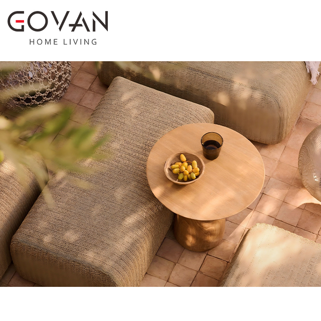 Mai Collection-Pouf-Outdoor Rectangular Fabric Pouf