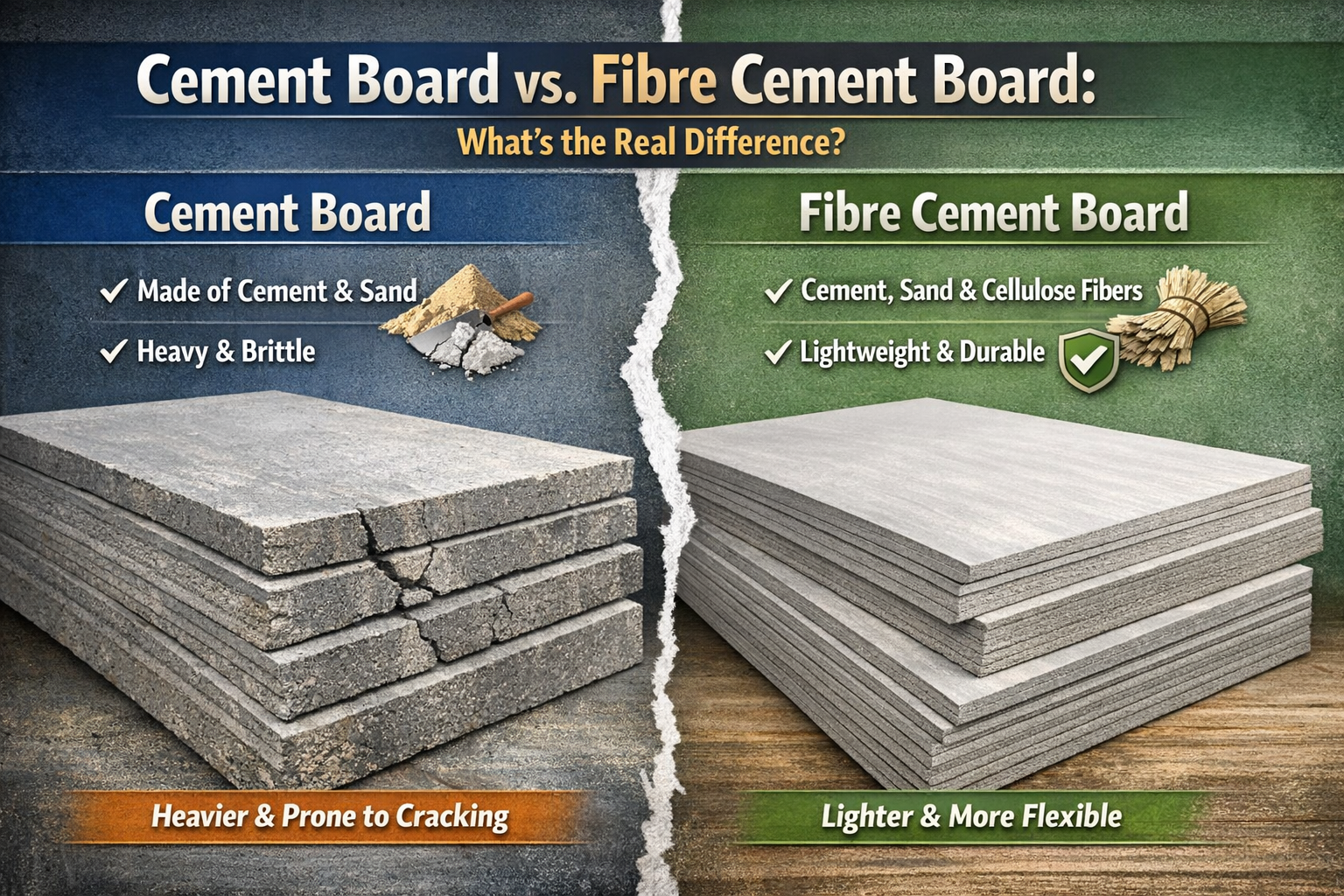 Cement Board vs. Fibre Cement Board: What's the Real Difference?