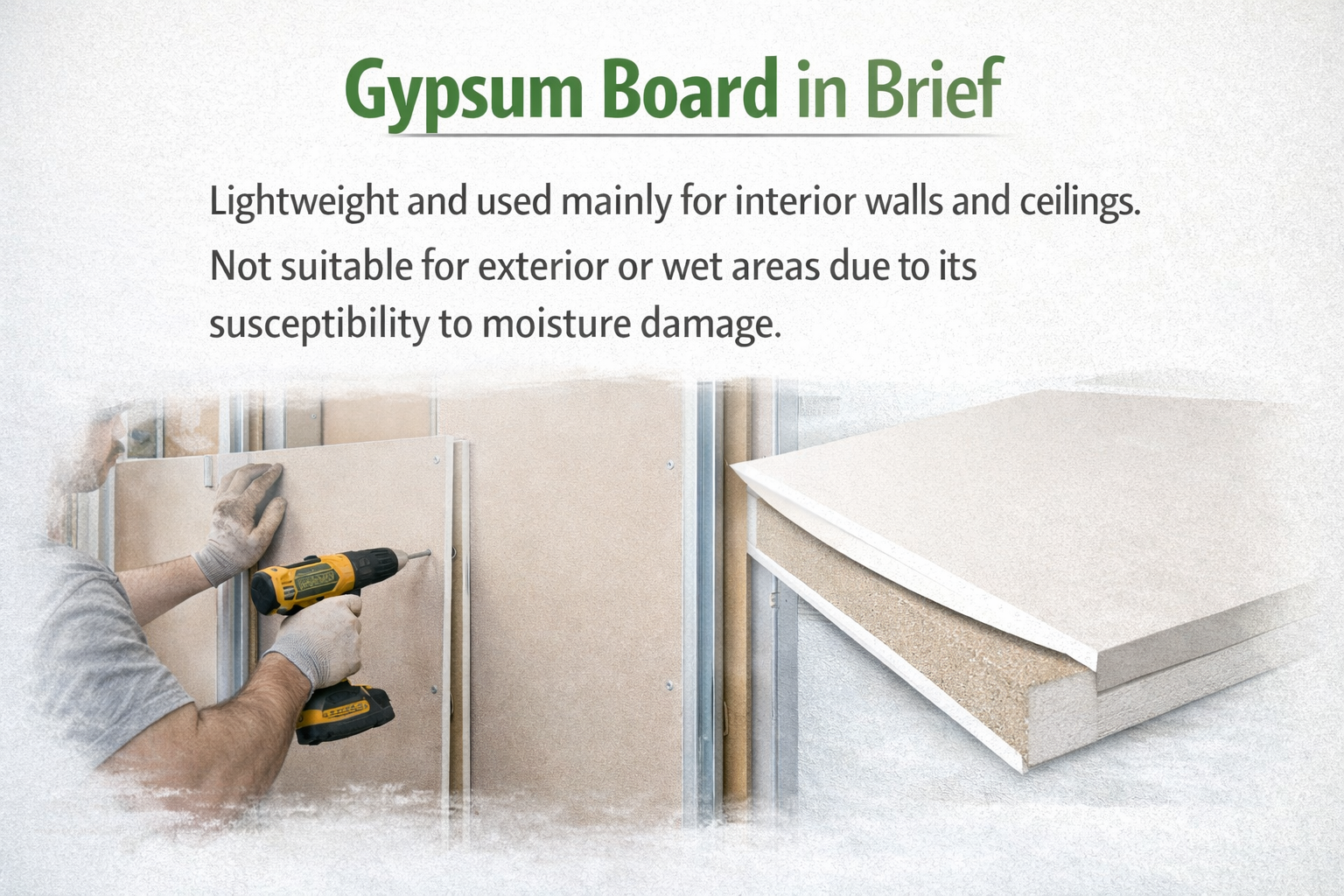 what is the difference between fiber cement board and gypsum board