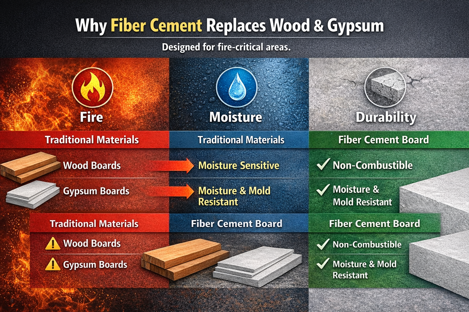 fiber cement board waterproof