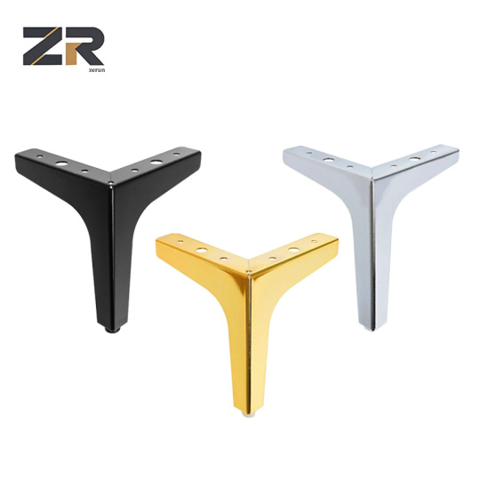 ZERUN Luxury Style Gold Gun Black Metal Furniture Feet Sofa Legs Bedside Table Leg Sideboard TV Stand Bathroom Cabinet Legs