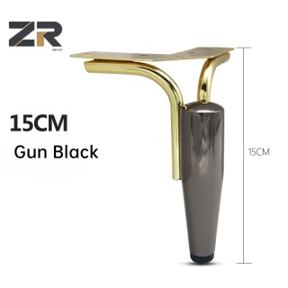 ZERUN Shiny Black and Golden Triangle Contemporary Furniture Legs for Chair for Living Room Home Office Sofa Bed Hot Selling