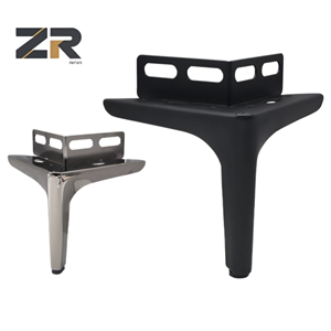 ZERUN - Patas de sofá de hierro europeo moderno con diseño de tridente, patas decorativas de metal para cama, silla, sala de estar al aire libre, hogar y oficina