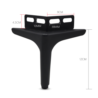 ZERUN - Patas de sofá de hierro europeo moderno con diseño de tridente, patas decorativas de metal para cama, silla, sala de estar al aire libre, hogar y oficina