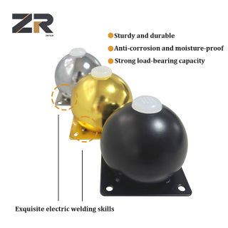 Pieds de meubles modernes en métal en forme de boule ZERUN, finition chromée en fer, pieds de table basse pour salle à manger, salon, bureau à domicile