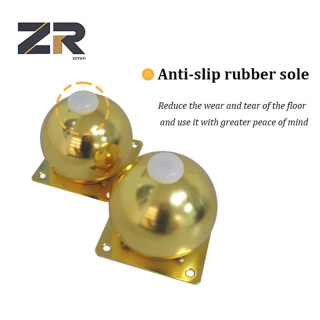 Pieds de meubles modernes en métal en forme de boule ZERUN, finition chromée en fer, pieds de table basse pour salle à manger, salon, bureau à domicile