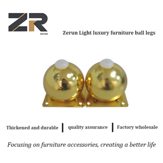 Pieds de meubles modernes en métal en forme de boule ZERUN, finition chromée en fer, pieds de table basse pour salle à manger, salon, bureau à domicile