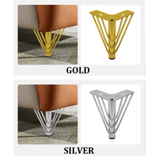 Pieds de support en acier chromé doré moderne pour armoires, pieds de canapé, accessoires de meubles élégants pour salles à manger, salons, hôtels