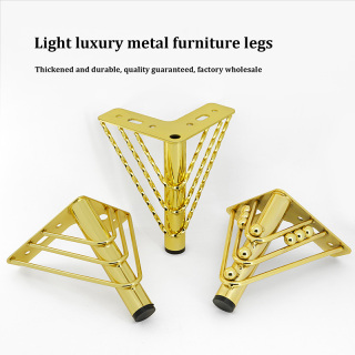 Pieds de support en acier chromé doré moderne pour armoires, pieds de canapé, accessoires de meubles élégants pour salles à manger, salons, hôtels