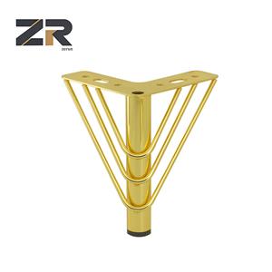 Pieds de support en acier chromé doré moderne pour armoires, pieds de canapé, accessoires de meubles élégants pour salles à manger, salons, hôtels