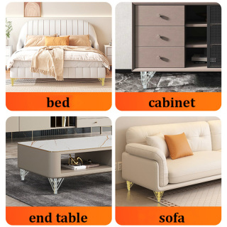 Pieds de support en acier chromé doré moderne pour armoires, pieds de canapé, accessoires de meubles élégants pour salles à manger, salons, hôtels