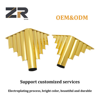 Pied de canapé moderne en métal ZERUN, forme de montagne dorée, matériel à rayures, meubles de salon contemporains, support de table de lit à manger