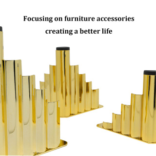 Pied de canapé moderne en métal ZERUN, forme de montagne dorée, matériel à rayures, meubles de salon contemporains, support de table de lit à manger