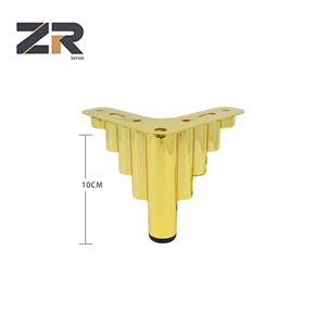 Pied de canapé moderne en métal ZERUN, forme de montagne dorée, matériel à rayures, meubles de salon contemporains, support de table de lit à manger