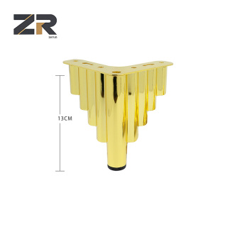 Pied de canapé moderne en métal ZERUN, forme de montagne dorée, matériel à rayures, meubles de salon contemporains, support de table de lit à manger