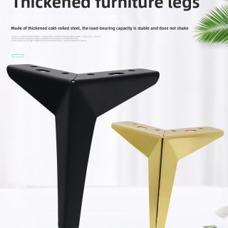 ZERUN Moderne Sofabeine aus Eisen, hochwertiges Möbelbeinzubehör aus Metall, Schwarz-Chrom-Finish, für Wohnzimmer, Hotel, Apartments, Tische