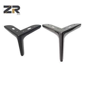 ZERUN Pieds de canapé modernes en forme de Y en métal doré et noir pour salon, chambre à coucher, bureau, salle de bain