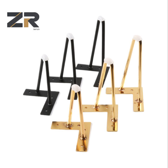 ЗЕРУН Модерни додаци за намештај, гвоздене металне ноге у црно-златној хром боји за софу и столицу, издржљиве ноге за сто