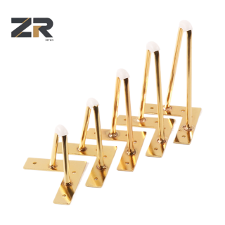 ЗЕРУН Модерни додаци за намештај, гвоздене металне ноге у црно-златној хром боји за софу и столицу, издржљиве ноге за сто