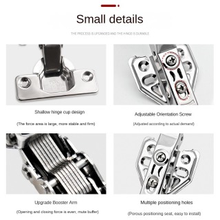 ZERUN S-turk Modern Design Stainless Steel 35mm Diameter Concealed Soft Close Cabinet Hinge Two-Way Door Hiding Gym Workshop