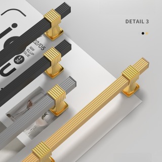 ZERUN Puxador de gaveta de alumínio de luxo para armário de 96 mm, acessório preto de luxo para guarda-roupas de quarto e cozinha, feito de liga de zinco